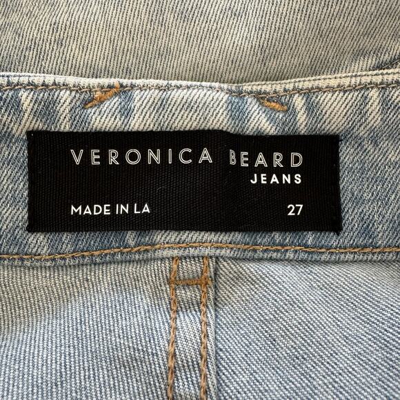 Veronica Beard Arya Straight High Rise Jeans Women 27 Sky Wash Button Fly - Picture 6 of 11
